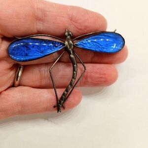 Art Deco Morpho Butterfly Wing Dragonfly Brooch Stunning